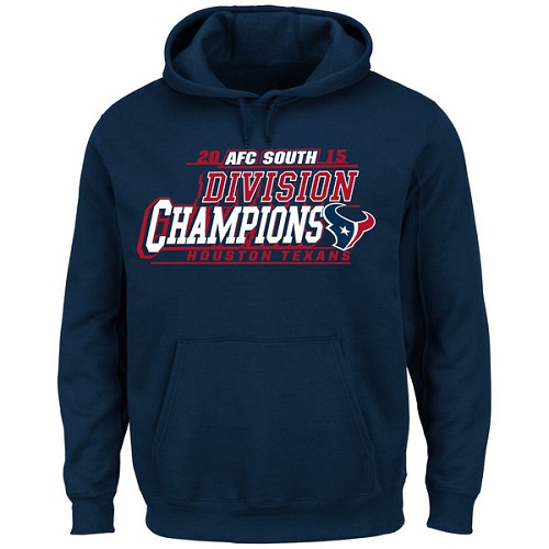 NFL Houston Texans Majestic 2015 AFC South Division Champions Pullover Hoodie - Navy